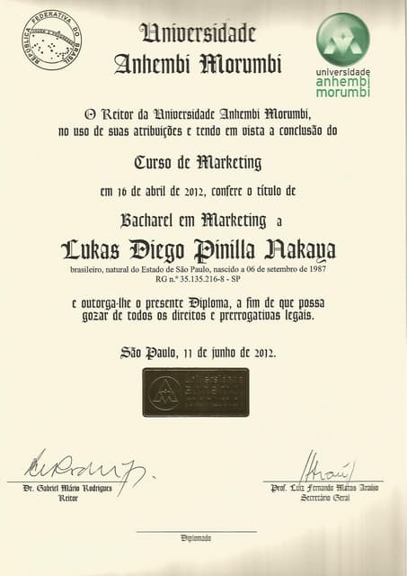 UAM - Bacharel em Marketing - Diploma