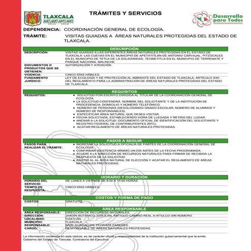 Visitas guiadas a areas naturales protegidas del edotlax