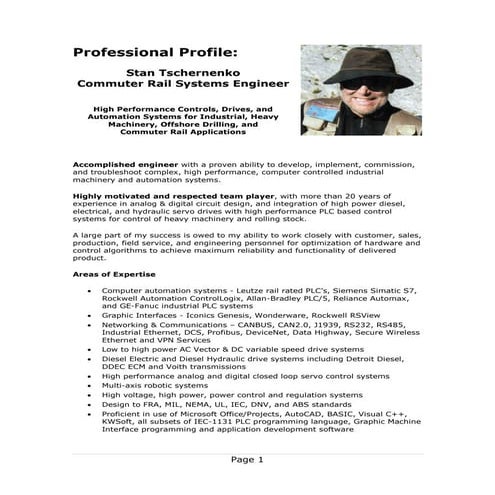 Professional Profile - Stan Tschernenko | PDF