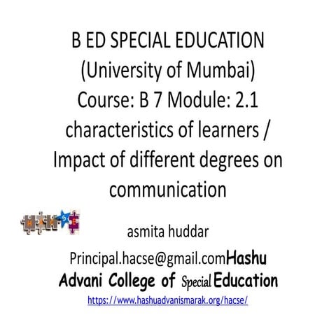 @ characteristics and impact of hearing loss B7 2.1