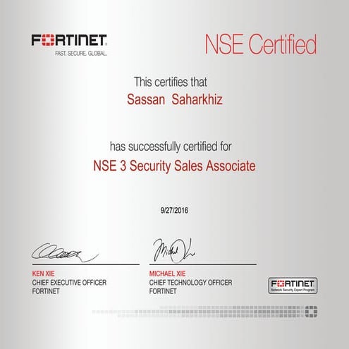 NSE3 Security Sales Associate