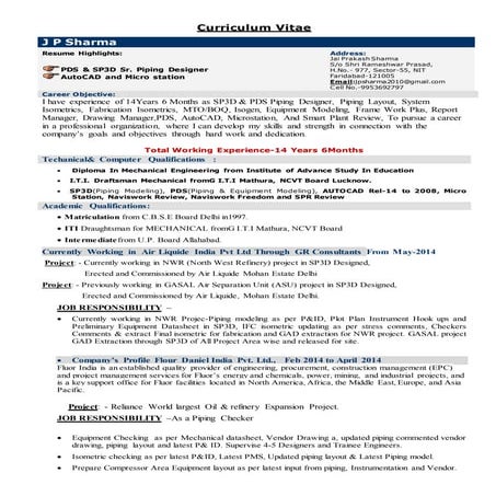 Jai Prakash sharma CV