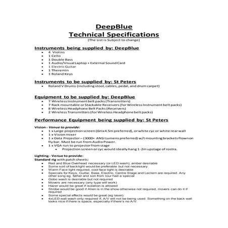 Technical Specifications 
