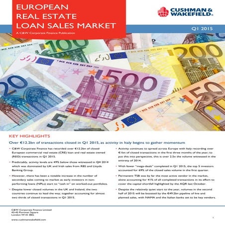 European CRE Loan & REO Sales Market Q1 2015