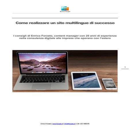 Come realizzare un sito, consigli di Enrico Forzato