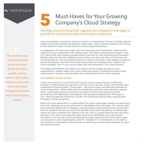 5 must haves - cloud confidence