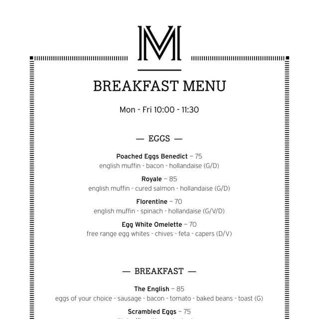 Breakfast Menu April 2016