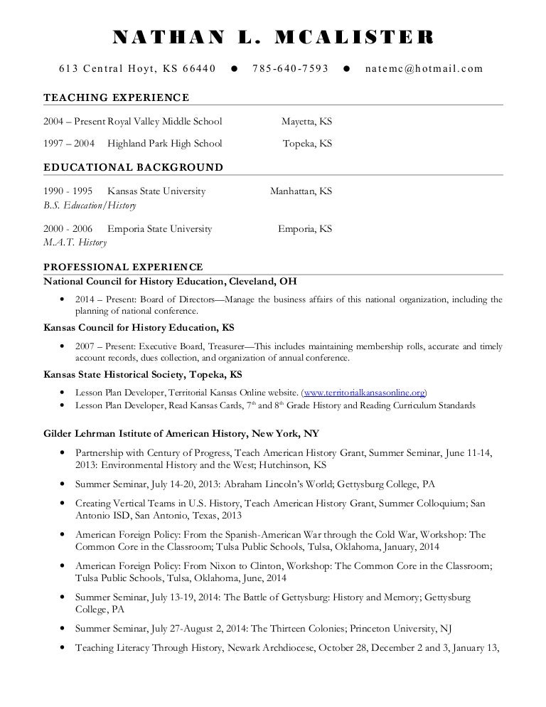 McAlister Resume 2015