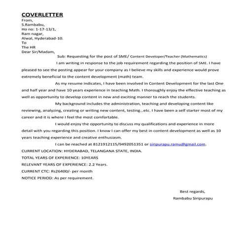 Rambabu S CV june 6th