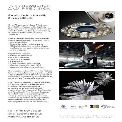 Newburgh Precision advert  270mm x 175mm