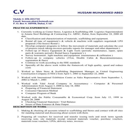 CV Hussam Muhmed Abed 2016 