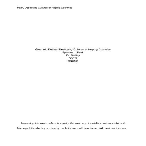 GreatAidDebateEssay