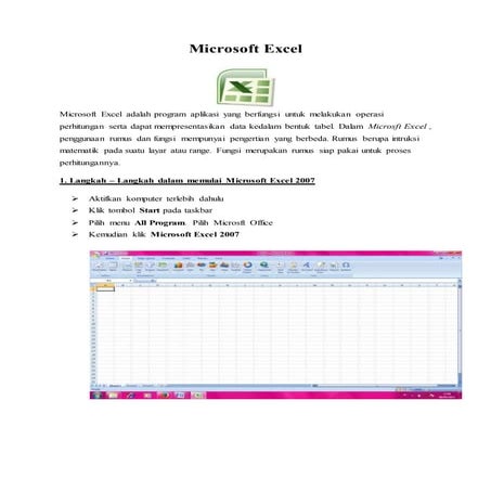 Tugas Tentang Microsoft Excel 2007 