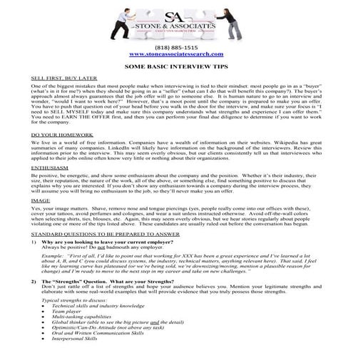 Interview Tips