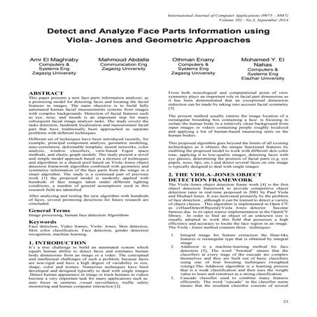 Face Detection Using Modified Viola Jones Algorithm | PDF
