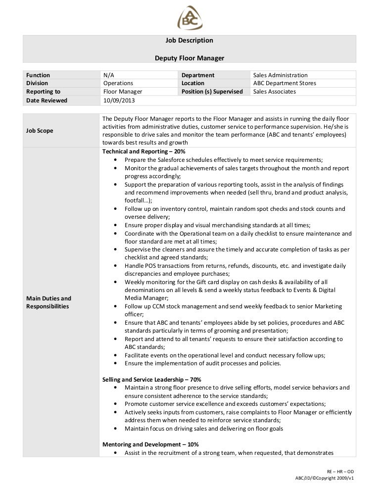 02 Deputy Floor Manager