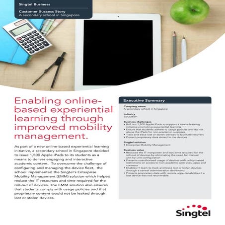 Case Study - A Sec Sch and Singtel