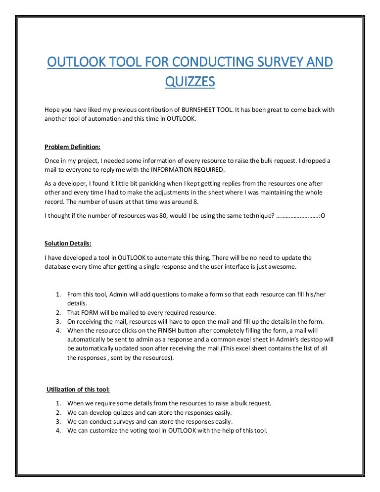 outlook tools for conducting surveys and quizzes