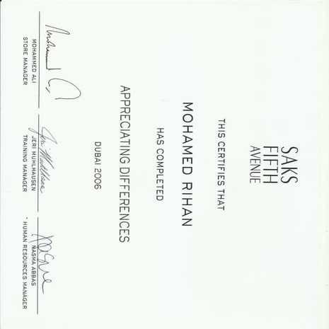 Appreciating differences certificate