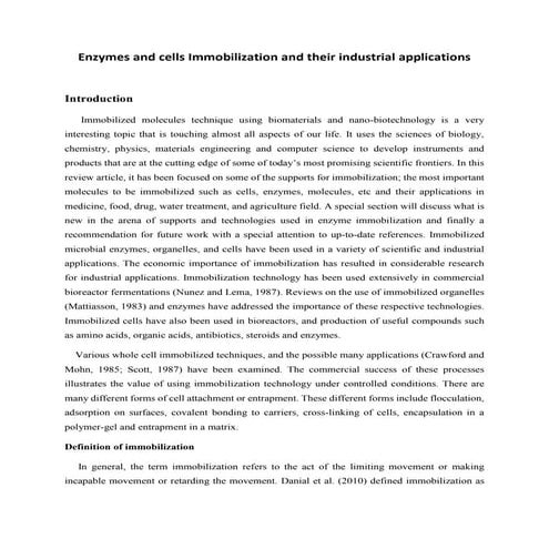 Enzyme immobilization 1