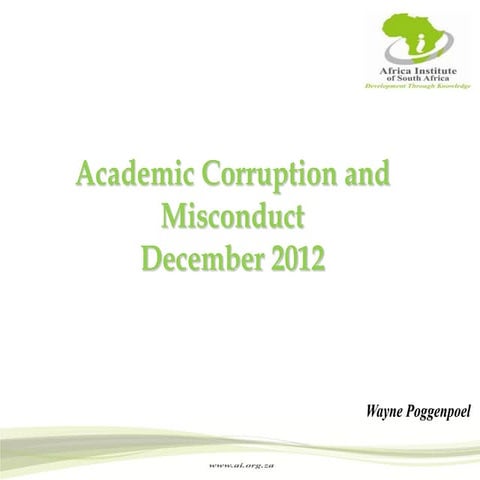Academic Corruption and Misconduct