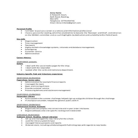 Anna Home library cv