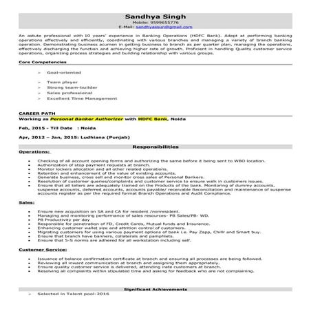 Sandhya S-HDFC Bank | DOC
