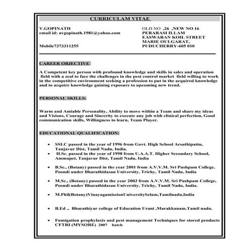 gopinath Resume
