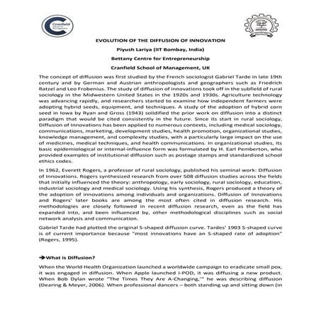 diffusion of innovation