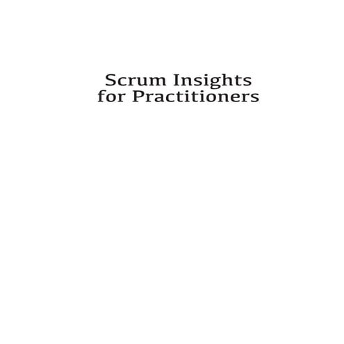 Scrum Insights for Practitioners - partial