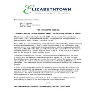 Glendale Xing Fest KTIA Press Release