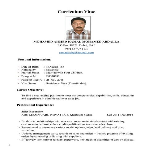 Dubai CV Mohamed Ahmed Kamal22 | PDF