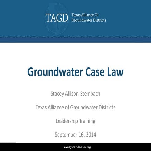 Groundwater Litigation Update - Stacey Reese | PPTX