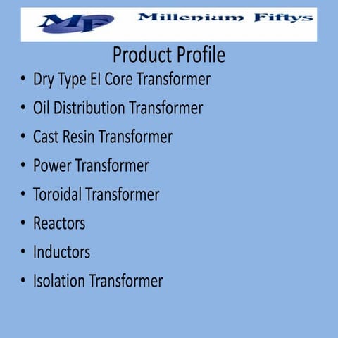 Millenium Transformer Range2