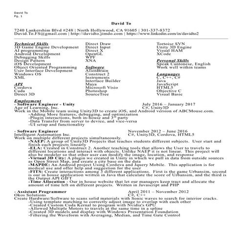 To David - Resume