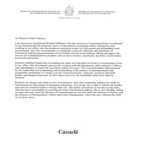 Letter of Recommendation - Development | PDF