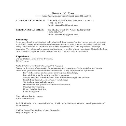 military Resume | DOCX
