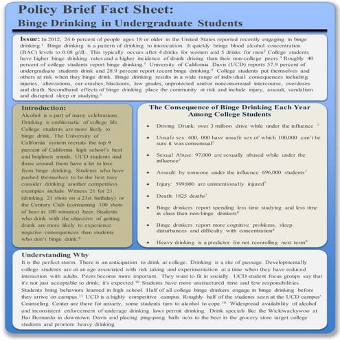 Policy Brief Fact Sheet-Binge Drinking