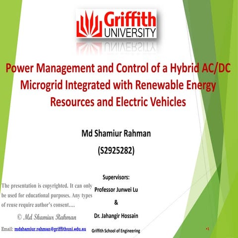 Hybrid AC/DC microgrid and Electric Vehicles