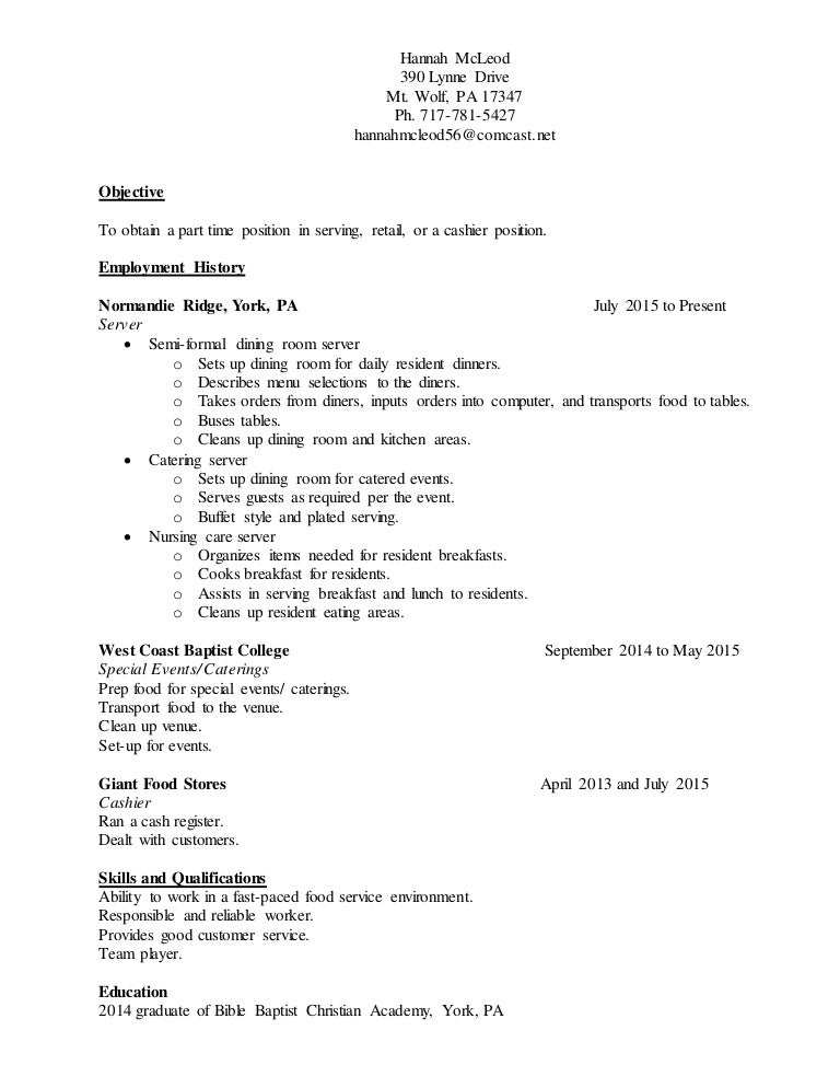 Hannah resume