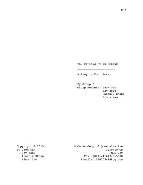 The Falling of an Empire