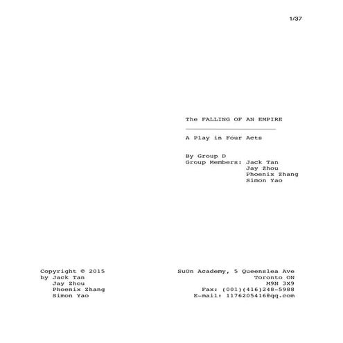 The Falling of an Empire