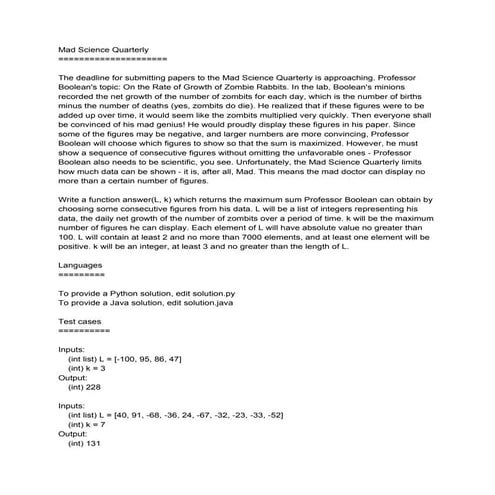 Mad Science Quarterly