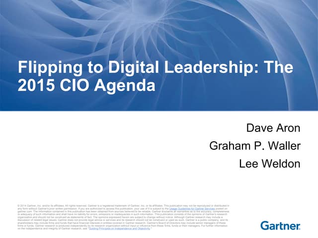 CIO Agenda 2015 - Flipping Into Digital Leadership