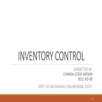 INVENTORY CONTROL - BE MECH B - 8