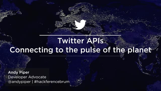 Connecting to the pulse of the planet with Twitter APIs