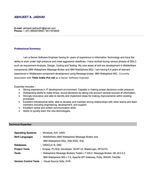 Abhijeet Jadhav_Websphere Message Broker_TIETO