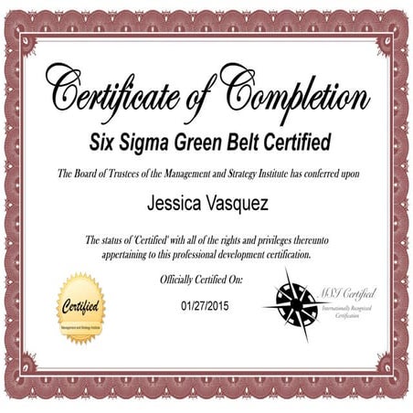 six sigma green belt