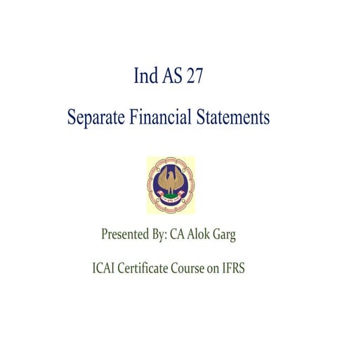 Separate Financial Statements by CA Alok Garg | PDF