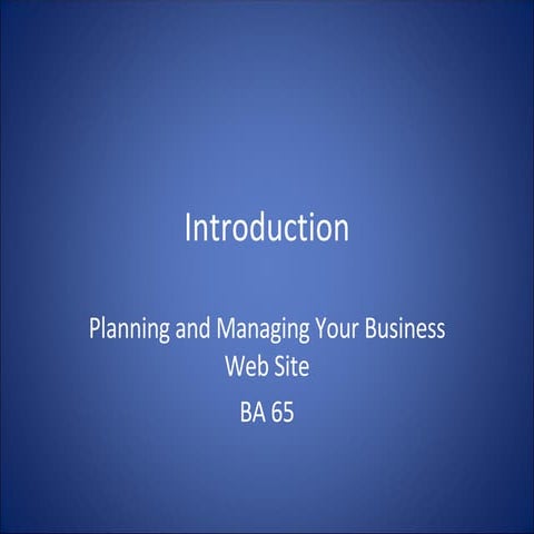 BA 65 Hour 01 Introduction